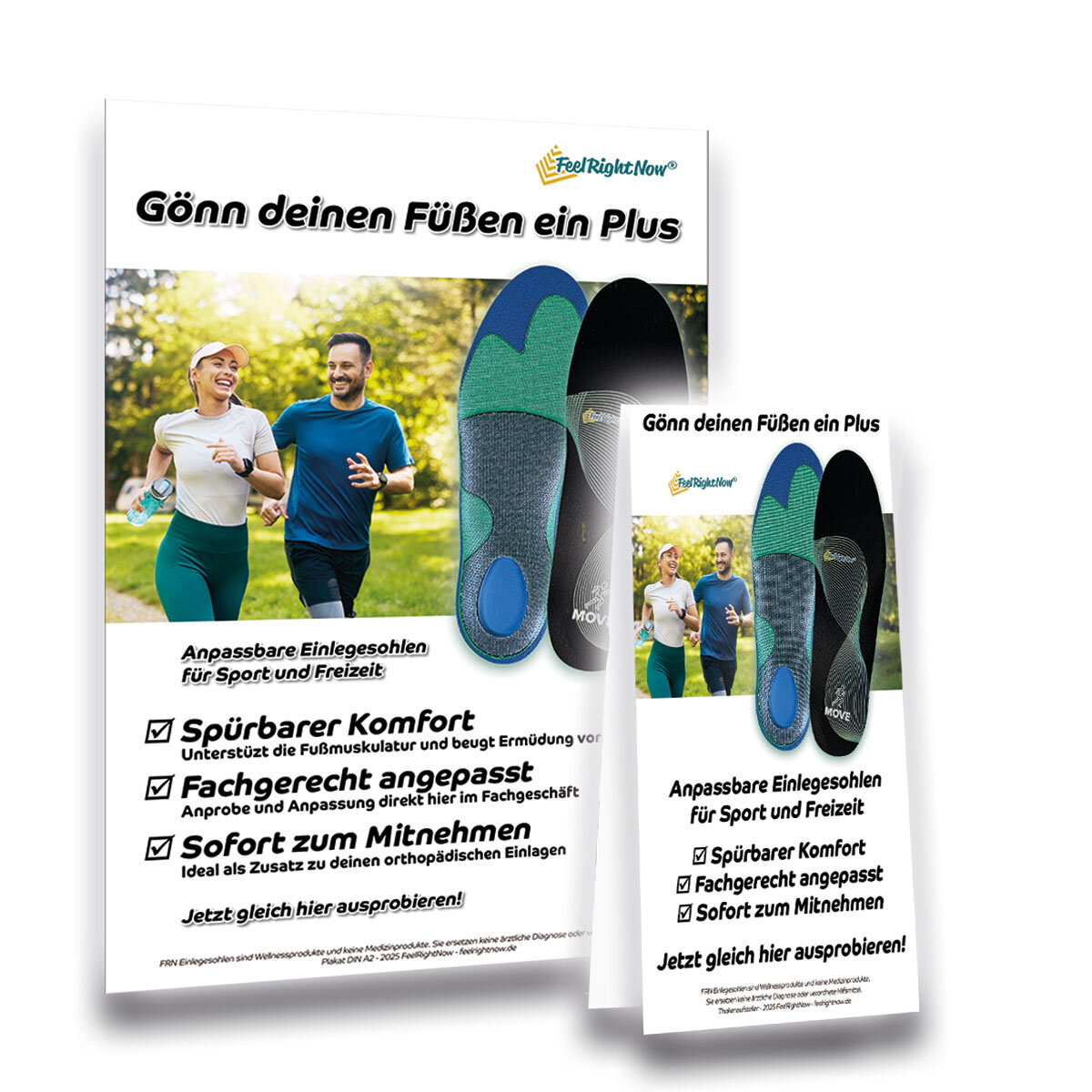 Unsere Werbematerialien für Sporteinlegesohlen